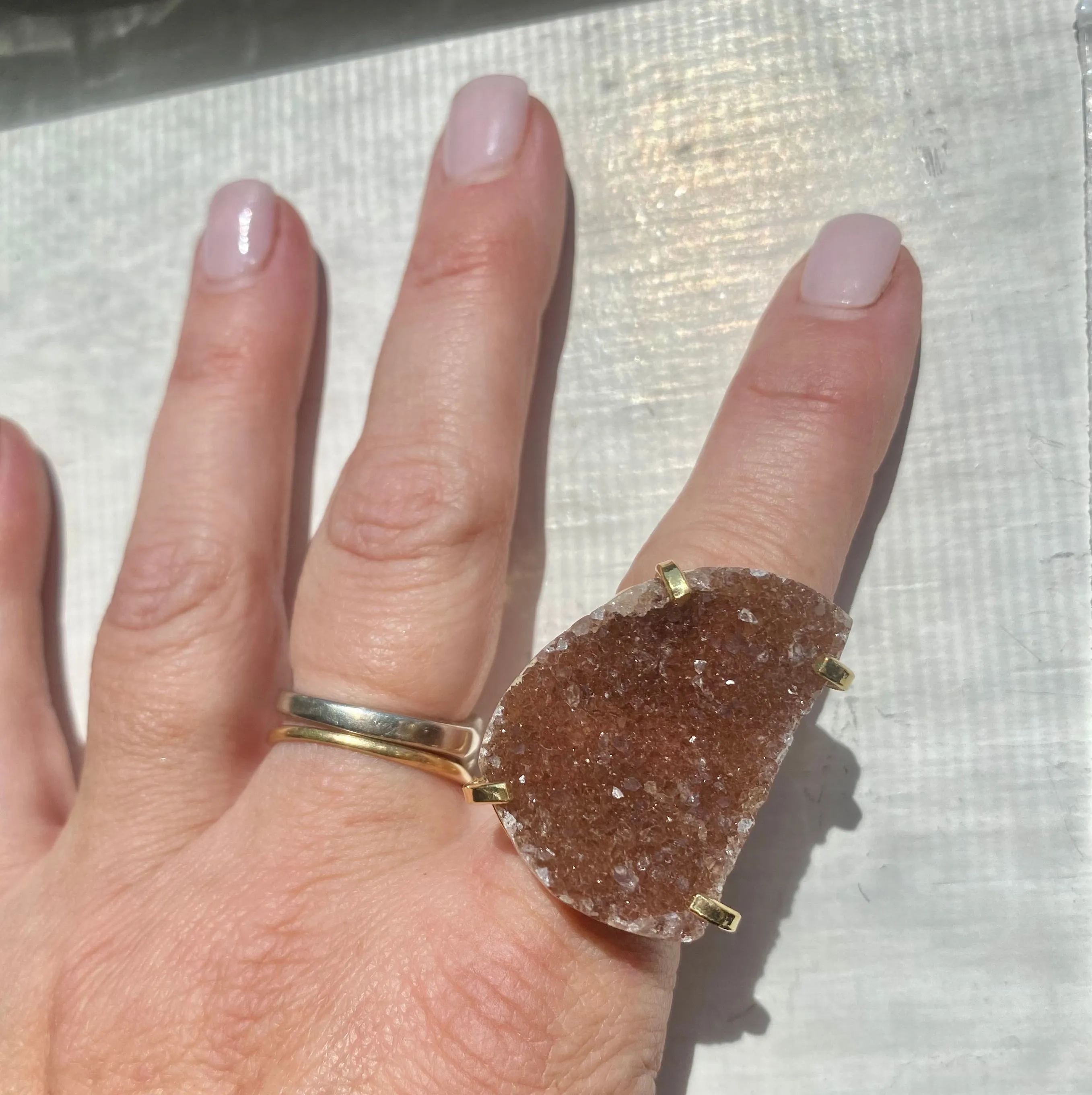 Red Amethyst Druzy Ring #35