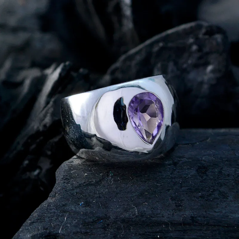 Resplendent Gem Amethyst Sterling Silver Ring Gift For New Years Day