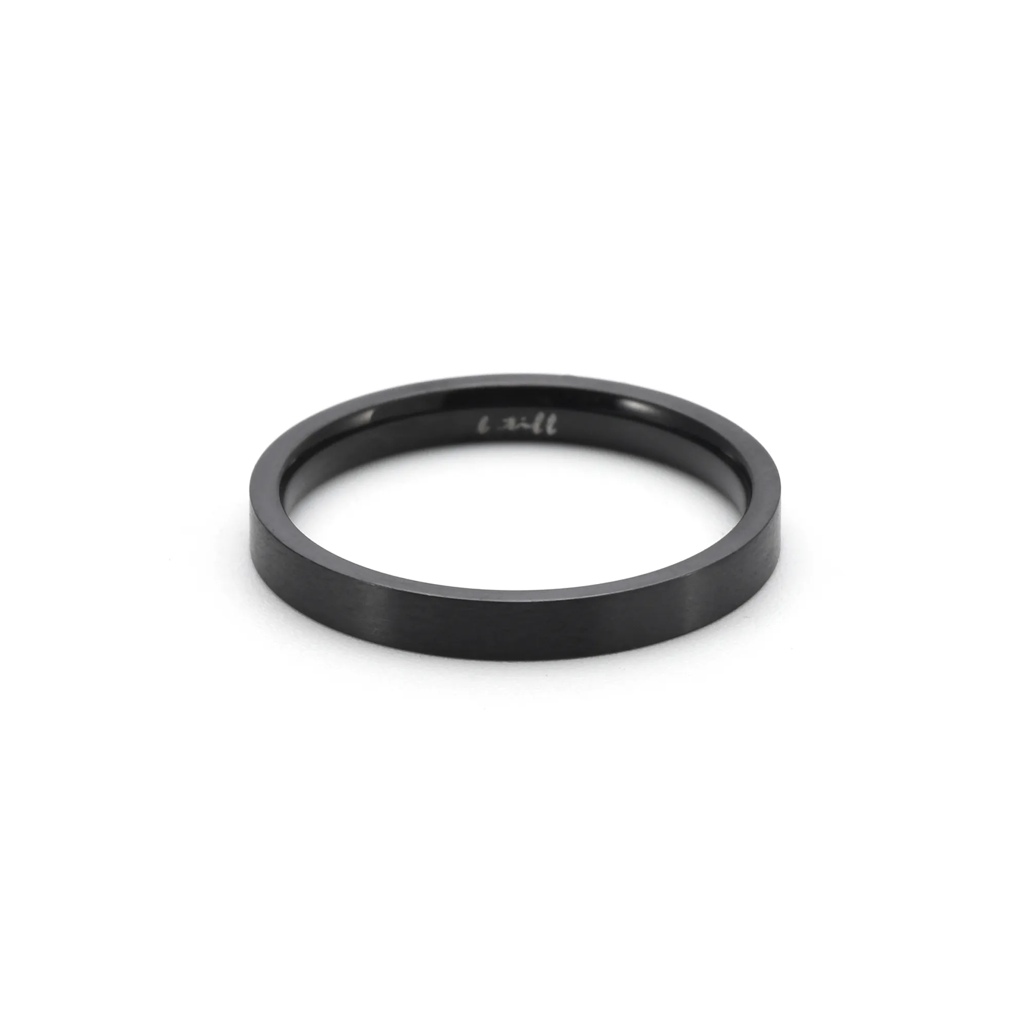 RG101B B.Tiff Black Anodized Stainless Steel Plain Stacking Ring