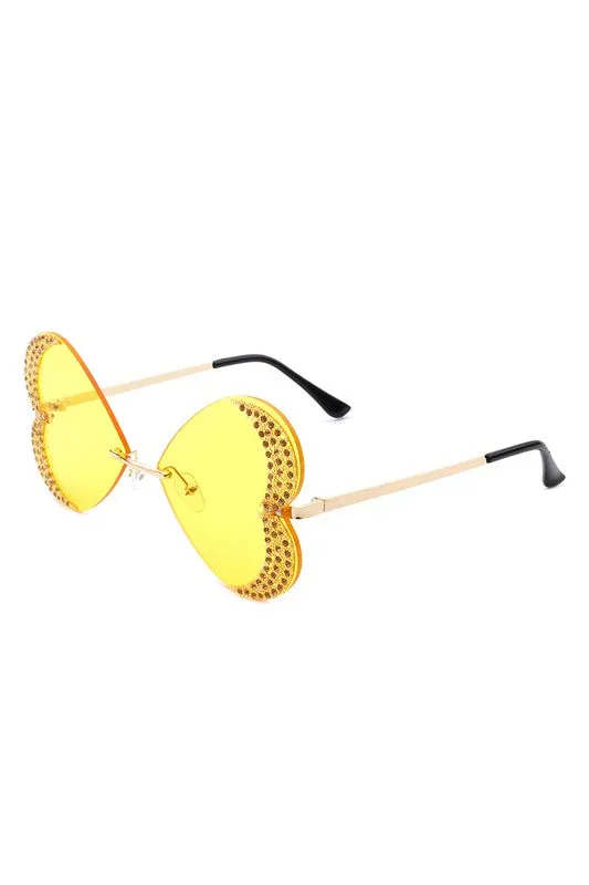 Rimless Butterfly Tinted Sunglasses