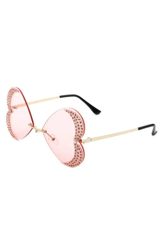 Rimless Butterfly Tinted Sunglasses