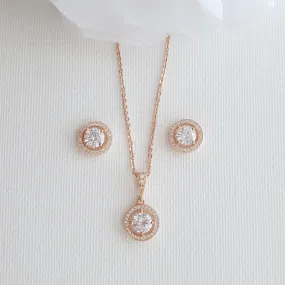 Rose Gold Wedding Day Jewelry Set- Denise