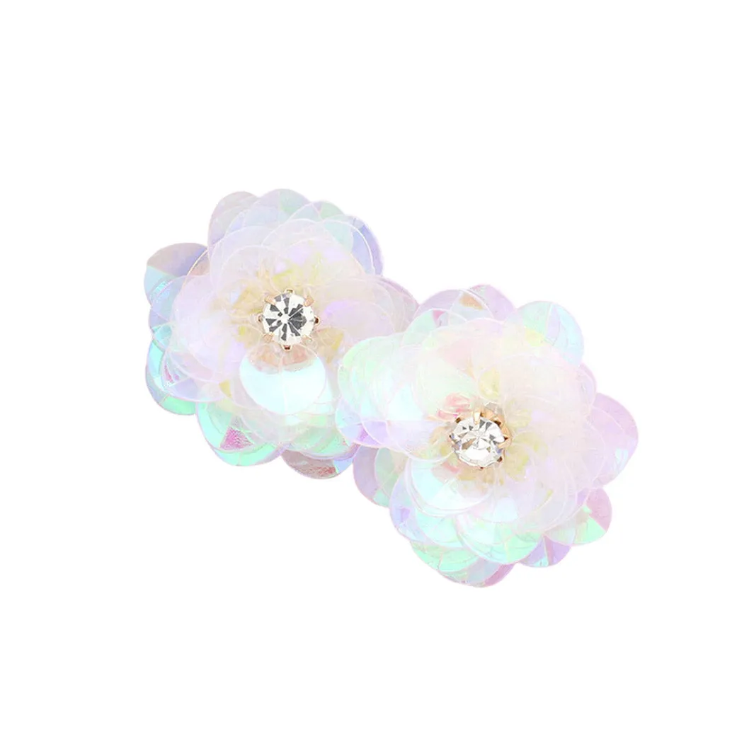 Round Stone Centered Flower Earrings