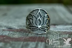 Sacred Lotus Sterling Silver Ring