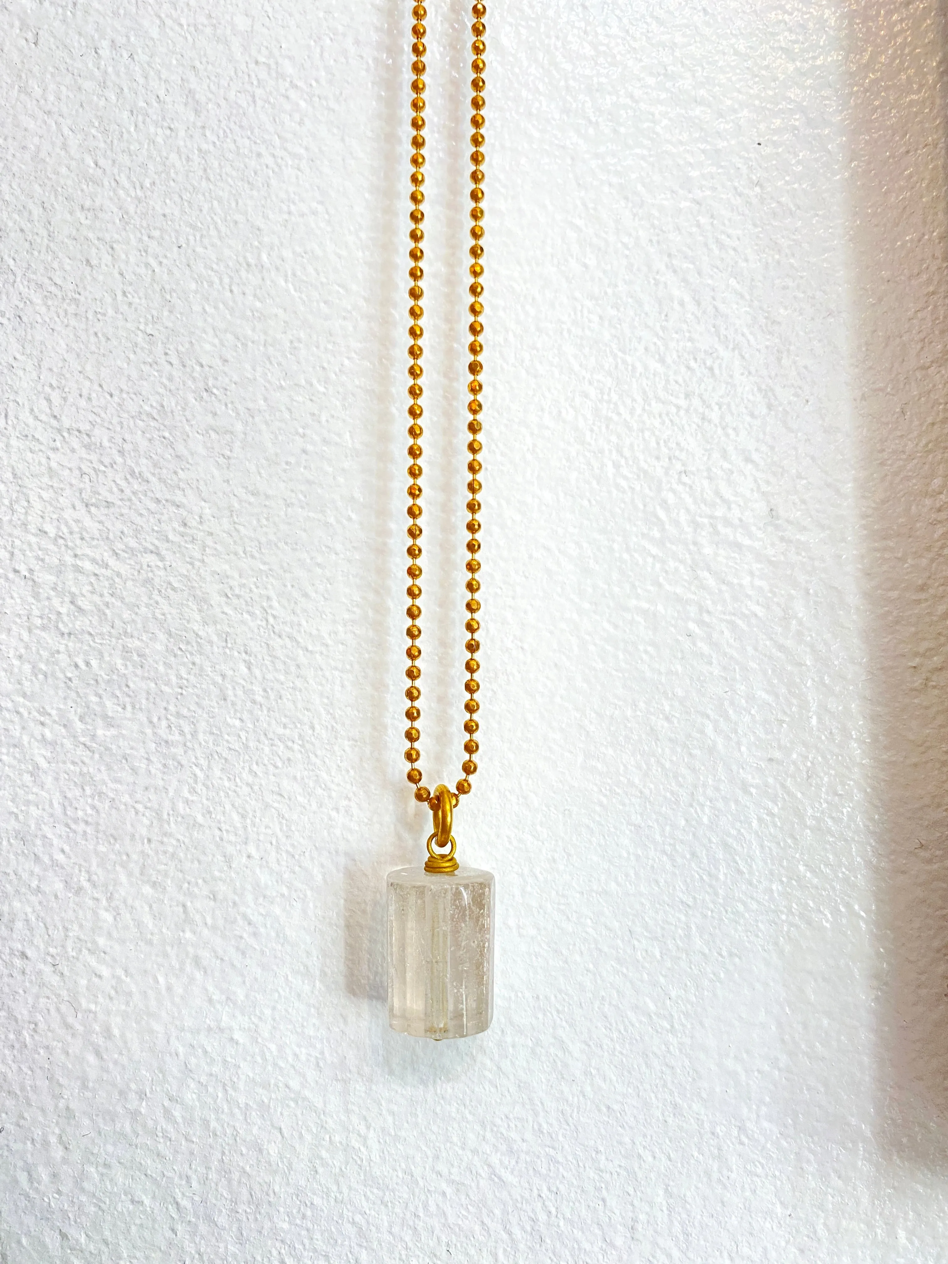 Semi-Precious Cube Charm Necklace