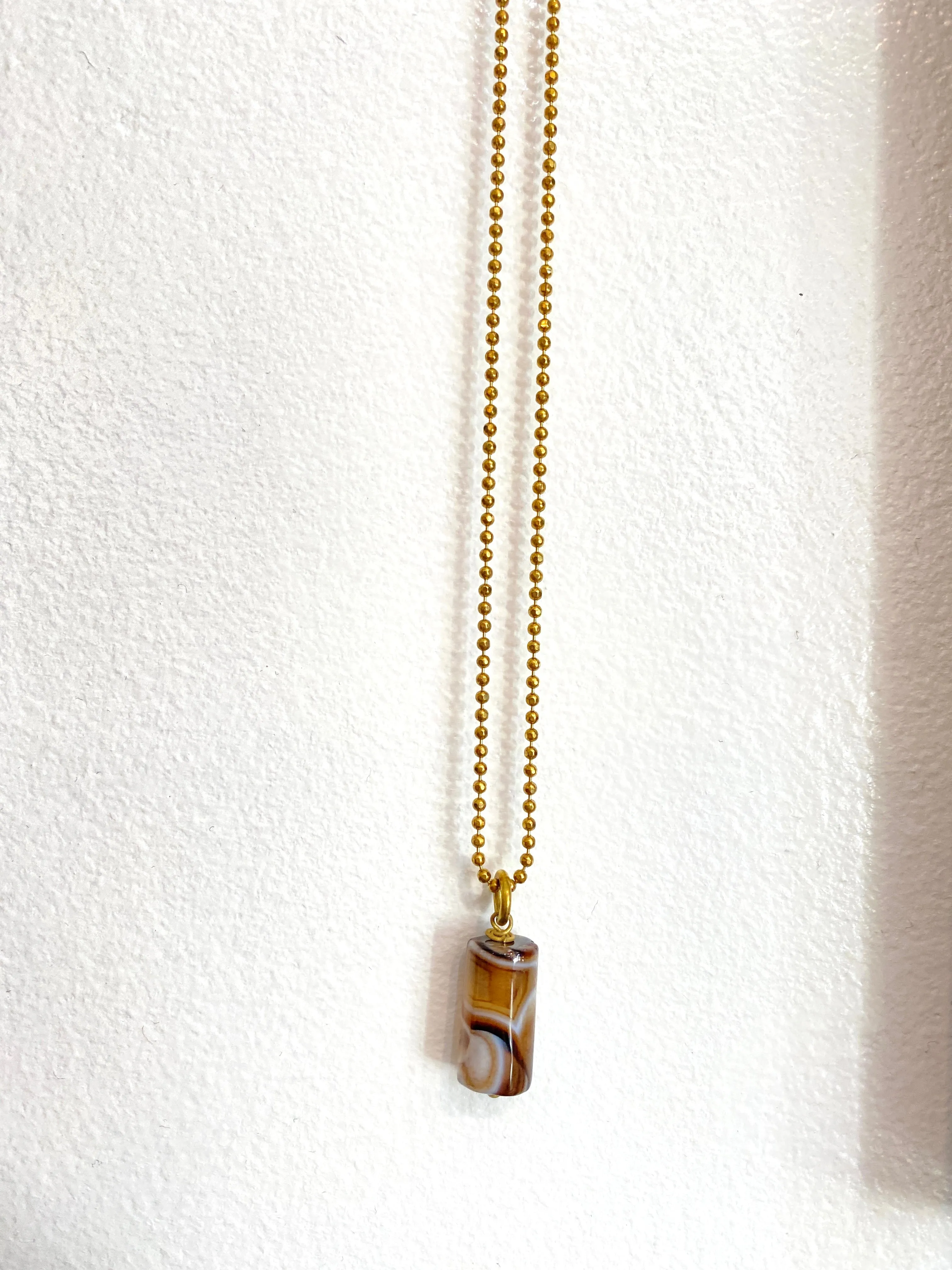 Semi-Precious Cube Charm Necklace