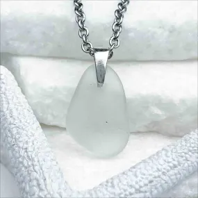 Simple Crystal Clear Sea Glass Pendant | 5238