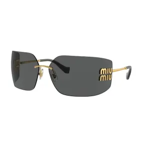 SMU54Y RUNWAY FRAMELESS SUNGLASSES - DARK GREY/ GOLD