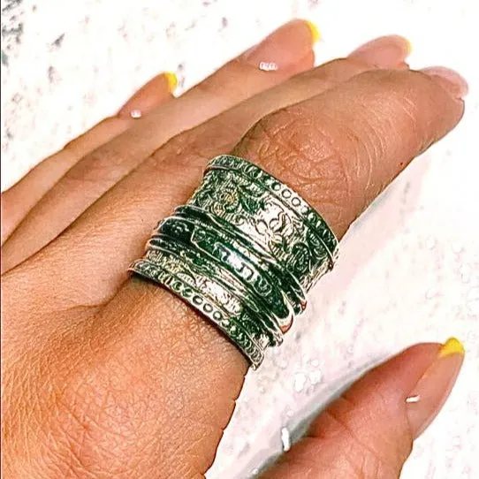 Spinner ring for woman Hebrew engraved Ring