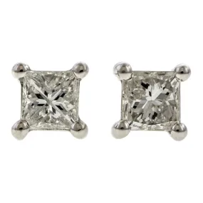 Square Diamond Stud Earrings, 0.19ctw.