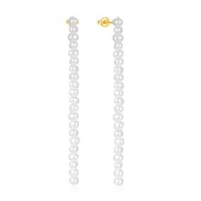 Sterling Silver Pearl Strand Drop Earrings for Women