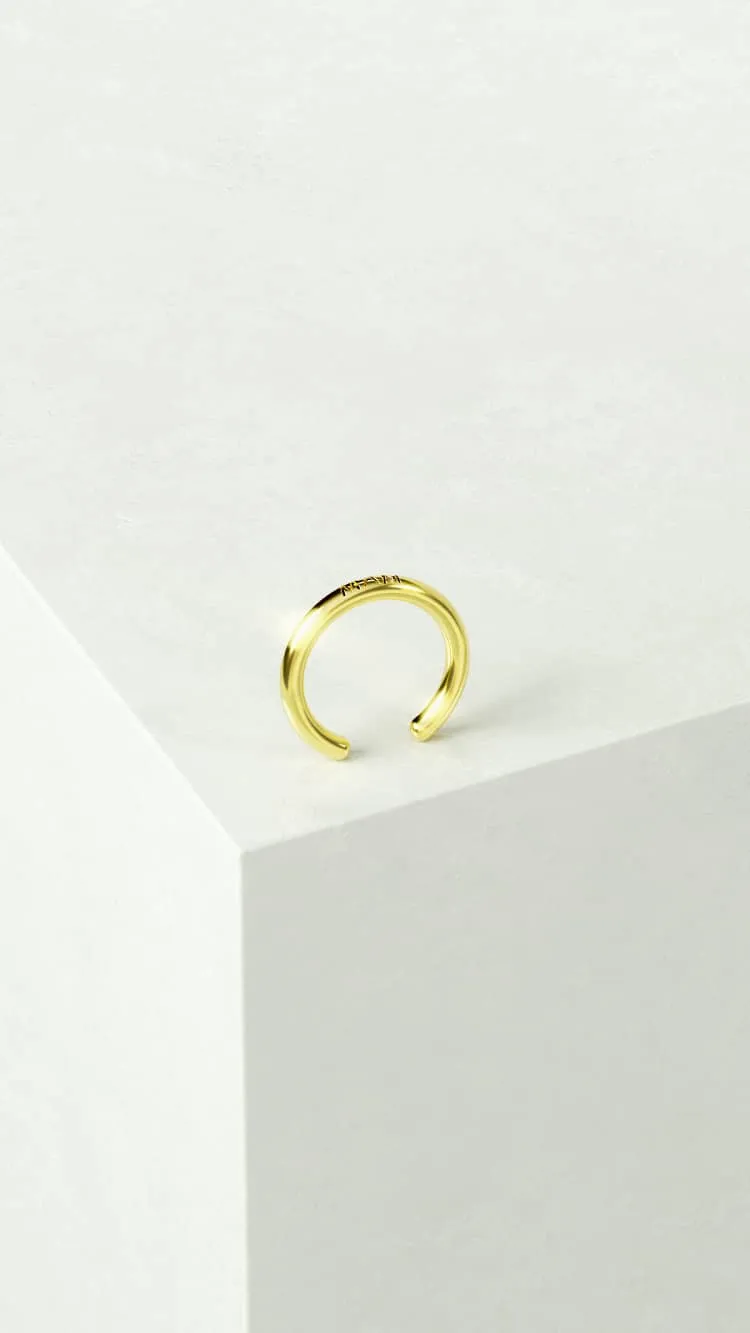 Thin toe ring in gold