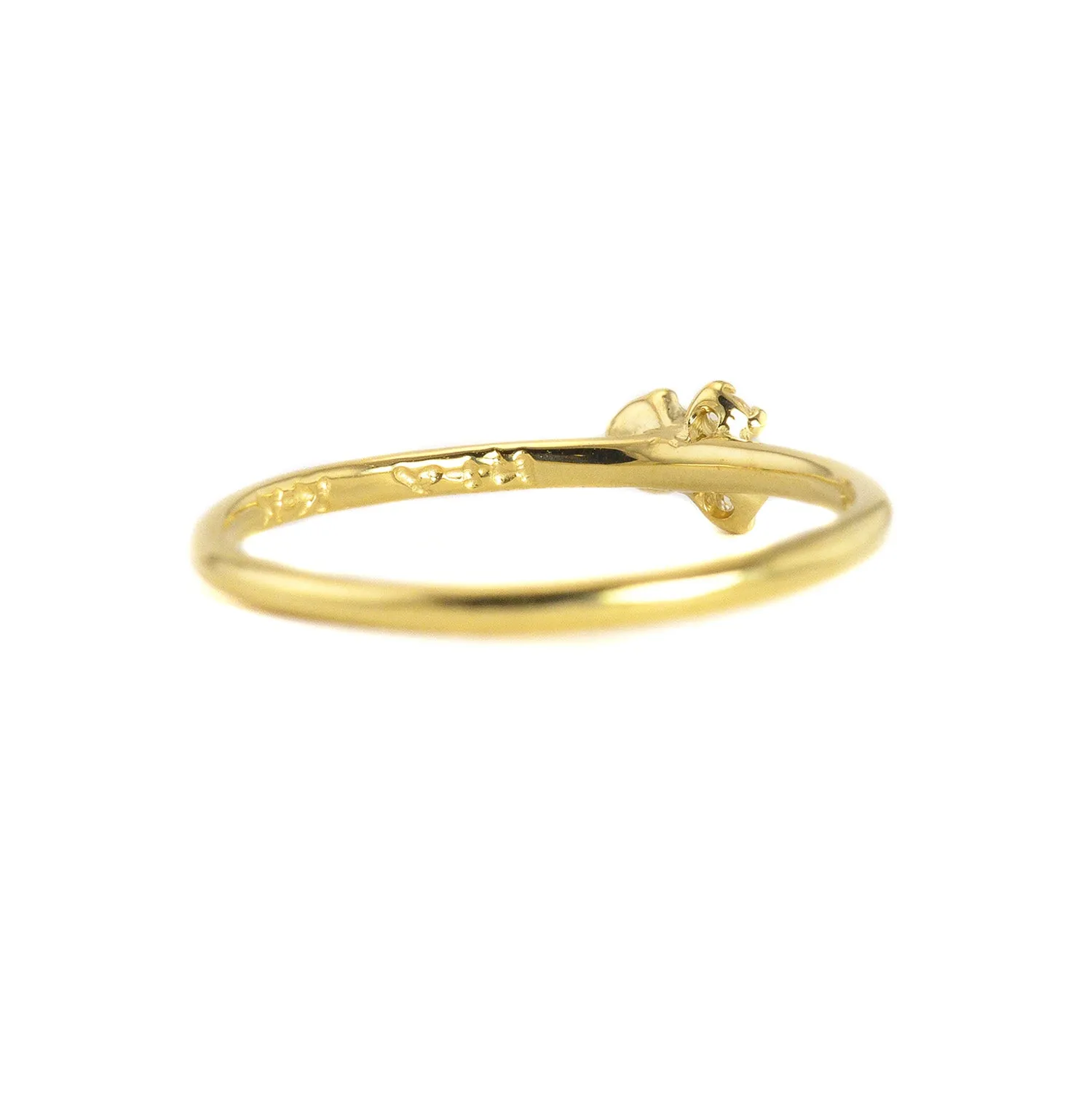 Three Rose Cut Diamond 14k Gold Ring by N A