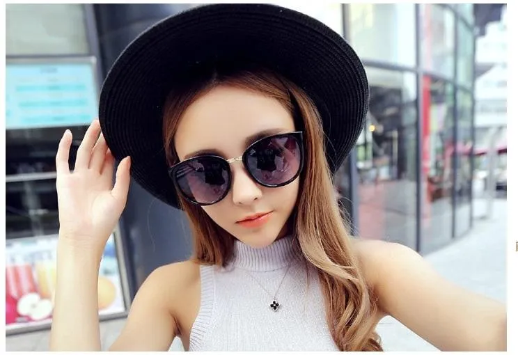 Top Quality Women Cat Eye Sunglasses Metal Frame Ladies Polarized Round Sun glasses Shades Eyewear For Party, Travel, Gifts, Holiday