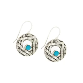 Turquoise Round Washer Earrings