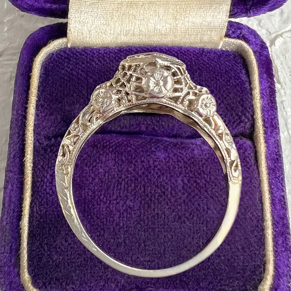 Vintage Filigree Diamond Engagement Ring, TRB 0.25ct.