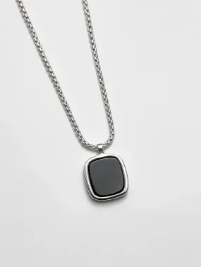 Wells Necklace in Onyx and Sterling Silver