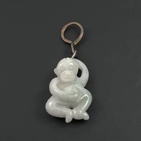 White Jade Carved Monkey Pendant Chinese