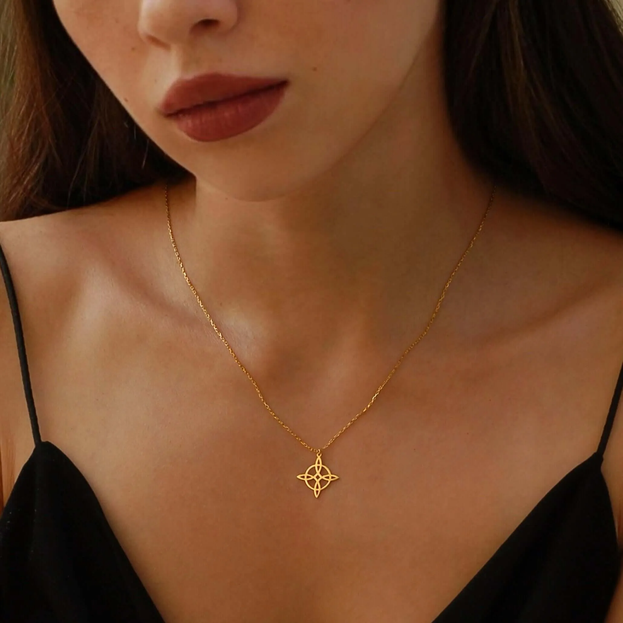 Witches Knot Necklace | 14K Solid Gold